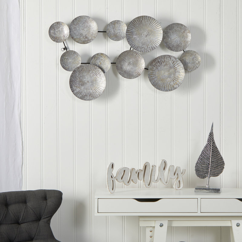 Dakota Fields Galvanized Textured Plates Antique Wall Décor | Wayfair